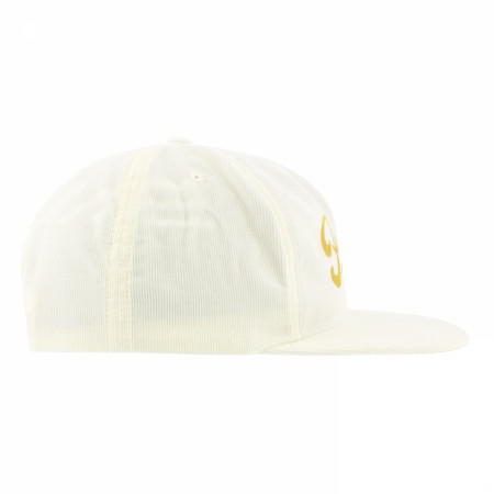 Pearl Cream Corduroy with Gold Logo 5-Panel Trucker Hat