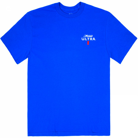 Michelob Ultra Classic Logo Blue Front and Back Print T-Shirt