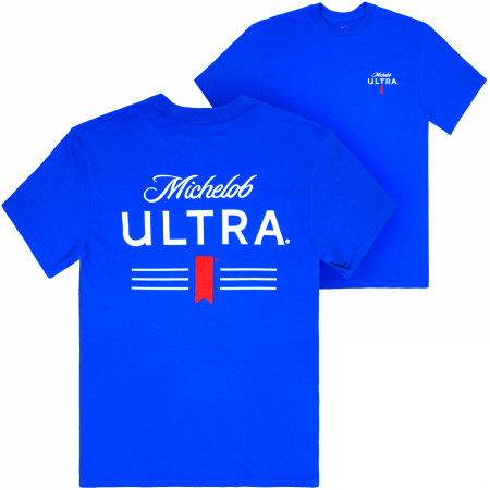 Michelob Ultra Classic Logo Blue Front and Back Print T-Shirt