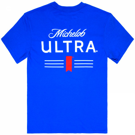 Michelob Ultra Classic Logo Blue Front and Back Print T-Shirt