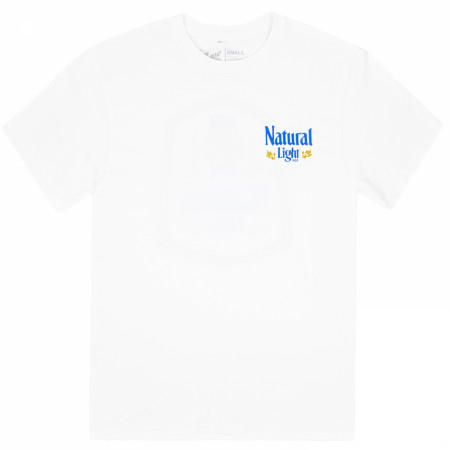 Natural Light Label White Front and Back Print T-Shirt