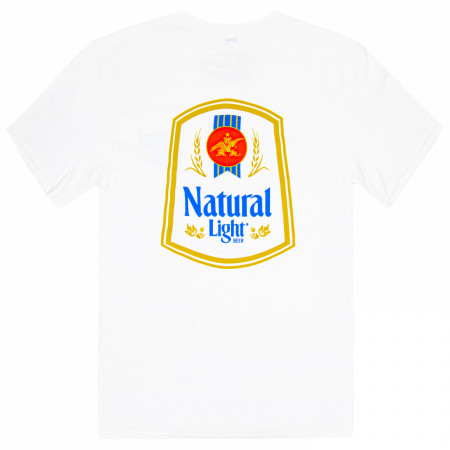 Natural Light Label White Front and Back Print T-Shirt