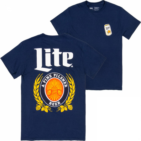 Miller Lite Can Icon Front and Back Print T-Shirt