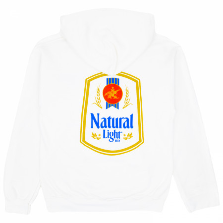 Natural Light Label White Front and Back Print Hoodie