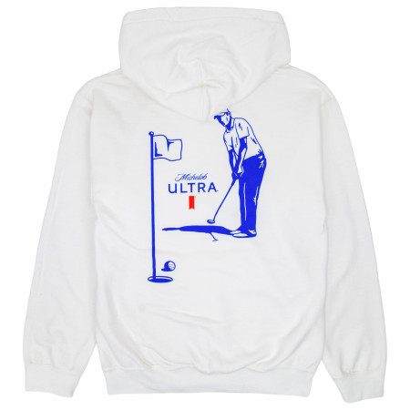 Michelob Ultra Golf Putting White Front and Back Print Hoodie