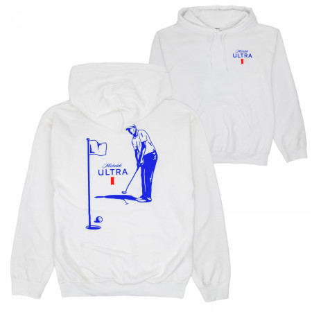 Michelob Ultra Golf Putting White Front and Back Print Hoodie