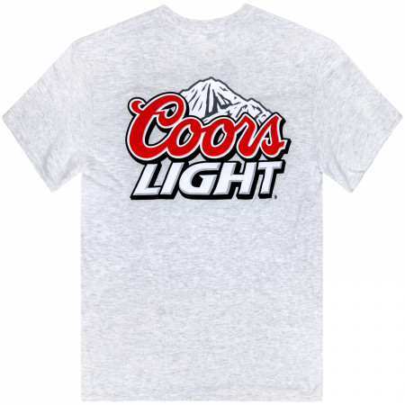Coors Light Mountain Logo Grey Front and Back Print T-Shirt