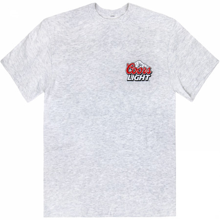 Coors Light Mountain Logo Grey Front and Back Print T-Shirt