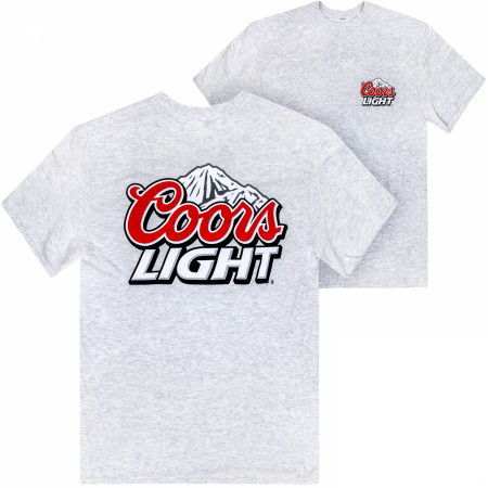 Coors Light Mountain Logo Grey Front and Back Print T-Shirt