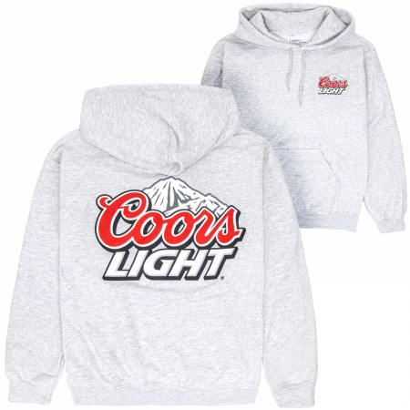 Coors Light Mountain Logo Grey Front and Back Print Hoodie