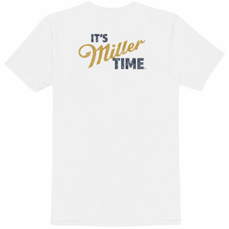 Miller Lite Can Icon It's Miller Time Front and Back Print T-Shirt