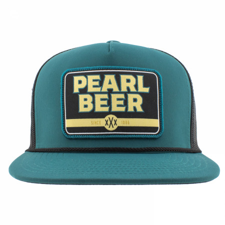 Pearl Beer 5-Panel Teal Trucker Hat with Patch Logo