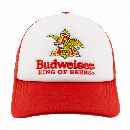 Budweiser King of Beers Retro Red Mesh Trucker Hat