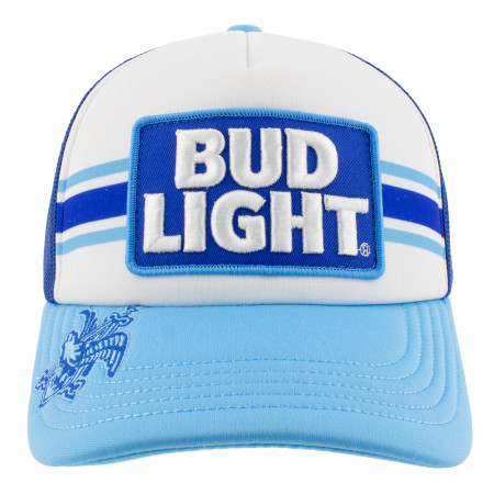 Bud Light Patches Blue Mesh Trucker Hat