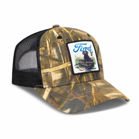 Ford Realtree Advantage Max with Dog in a Canoe Camo Snapback Hat