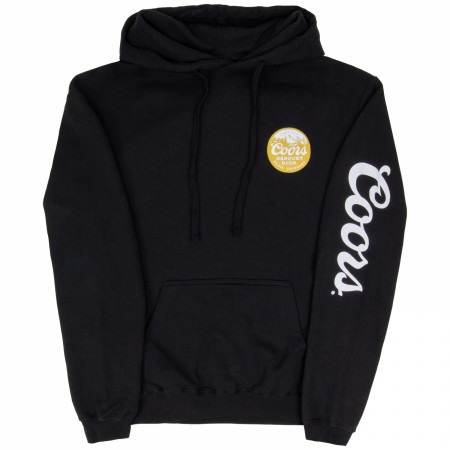 Coors Banquet Beer Sepia Tone Mountains Front and Back Print Hoodie