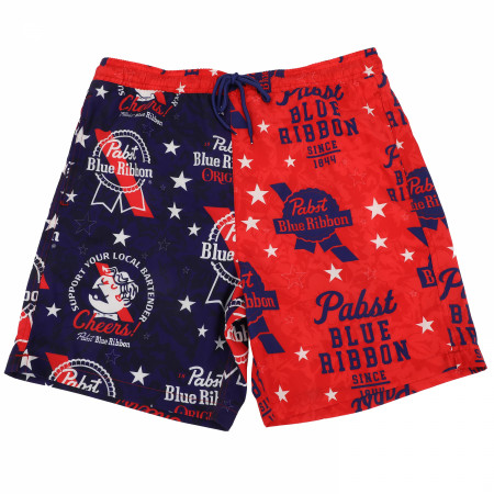 Pabst Blue Ribbon PBR Patriotic Swimming Board Shorts