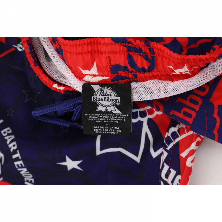 Pabst Blue Ribbon PBR Patriotic Swimming Board Shorts