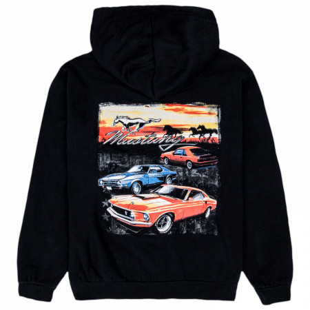 Ford Mustang Models Front and Back Print Pull-Over Hoodie