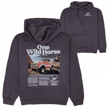 Ford Bronco One Wild Horse Front and Back Print Pull-Over Hoodie