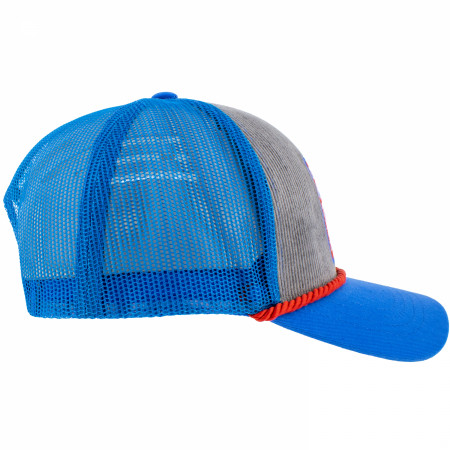 Budweiser Logo Patch Blue Bill Trucker Hat with Rope