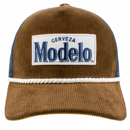 Modelo Logo Tan Corduroy Trucker Hat