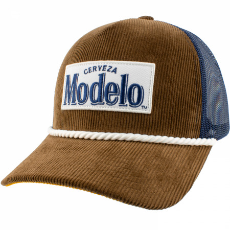 Modelo Logo Tan Corduroy Trucker Hat