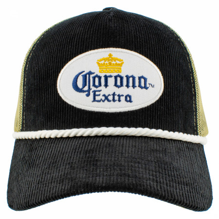 Corona Extra Black Corduroy Snapback Trucker Hat