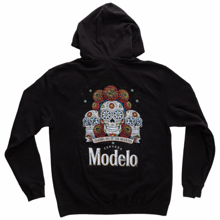 Modelo Celebra Dia De Los Muertos Front and Back Print Pullover Hoodie