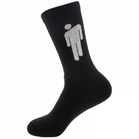Billie Eilish White Blohsh on Black Terry Socks