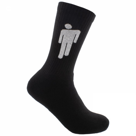 Billie Eilish White Blohsh on Black Terry Socks