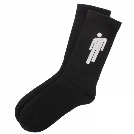 Billie Eilish White Blohsh on Black Terry Socks