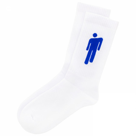 Billie Eilish Blue Blohsh on White Terry Socks