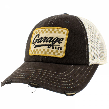 Garage Beer Distressed Orville Stone-Black Adjustable Hat