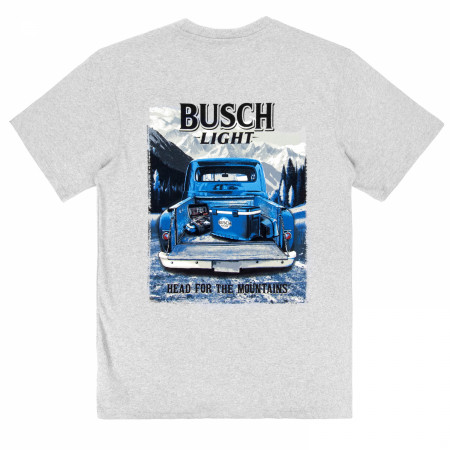 Busch Light Mountain Trucking Front and Back Print T-Shirt