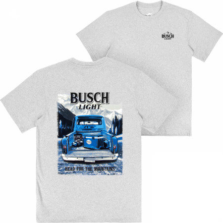 Busch Light Mountain Trucking Front and Back Print T-Shirt