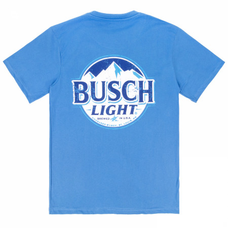 Busch Light Classic Distressed Logo Front and Back Print T-Shirt