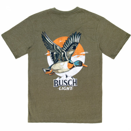 Busch Light Sunset Mallard Front and Back Print T-Shirt