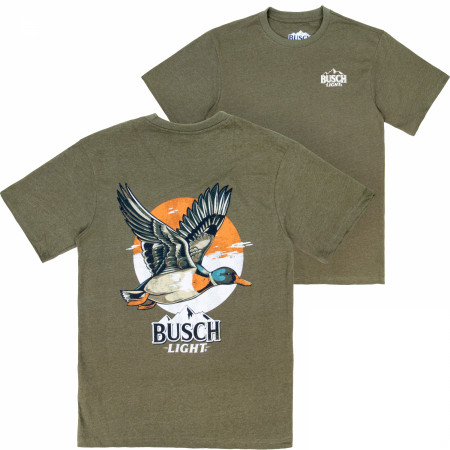 Busch Light Sunset Mallard Front and Back Print T-Shirt