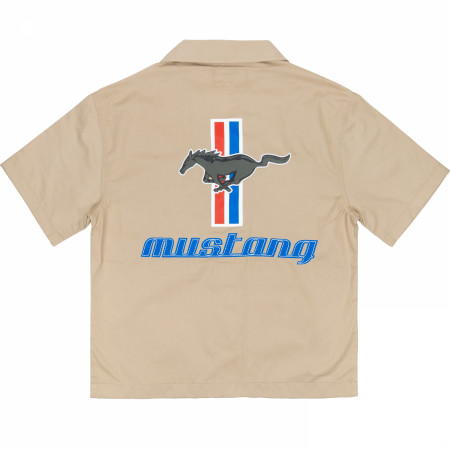 Ford Mustang Logo Button Down Mechanic Work Shirt