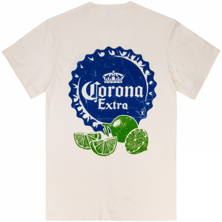 Corona Extra Limes Bottle Cap Front and Back Logo T-Shirt