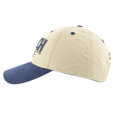 Busch Light Embroidered Logo Snapback Natural Blue Cotton Hat
