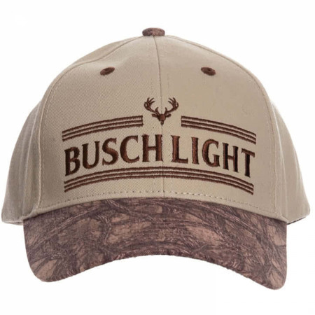 Busch Light Embroidered Buck Logo with Camo Cotton Snapback Hat