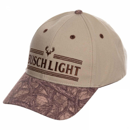 Busch Light Embroidered Buck Logo with Camo Cotton Snapback Hat