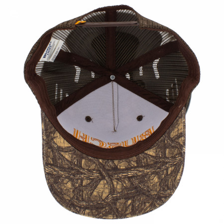 Busch Light Embroidered Yellow Logo on Camo Snapback Cotton Hat