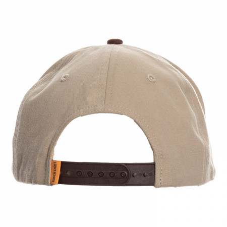 Busch Light Embroidered Brown Logo on Cream Snapback Cotton Hat