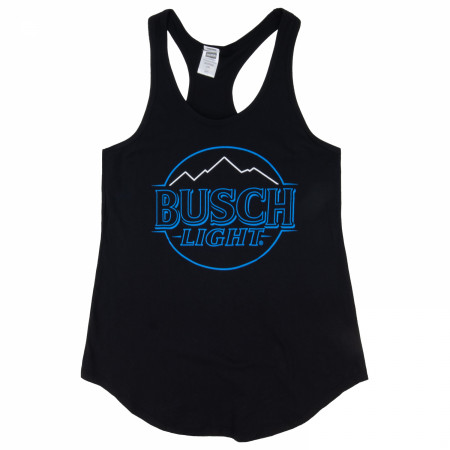 Busch Light Blue Outline Logo on Black Women's Tank Top