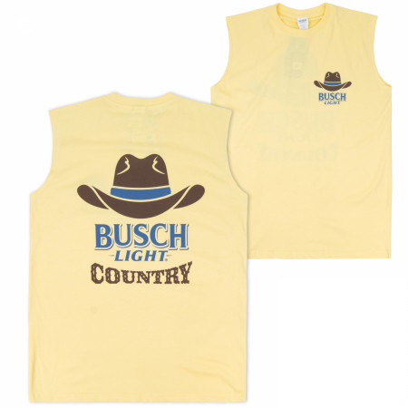 Busch Light Country Cowboy Hat Front & Back Print Sleeveless Muscle Tank