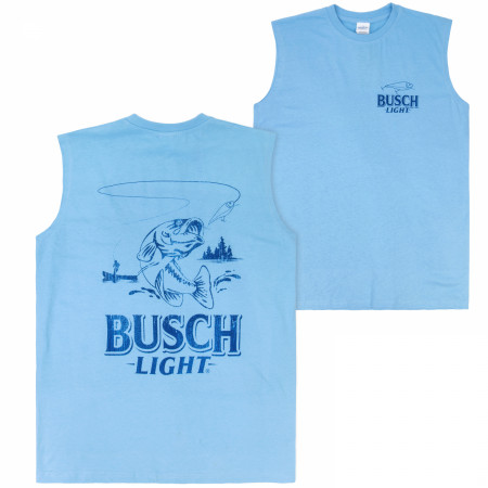 Busch Light Fly Fishing Front & Back Print Sleeveless Muscle Tank