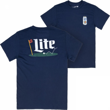 Miller Lite Putting Green Front and Back Print T-Shirt